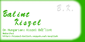 balint kiszel business card